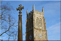 SP3139 : War memorial and Brailes church tower by Philip Halling