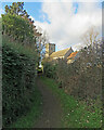 Worlington: footpath to the church