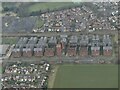 Fire-damaged Maltings, Sleaford: aerial 2022 (1)