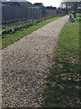 Path of pea gravel laid on plastic mesh, Cubbington Playing Field