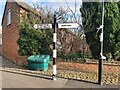 Direction Sign ? Signpost on School Lane in Rolleston on Dove