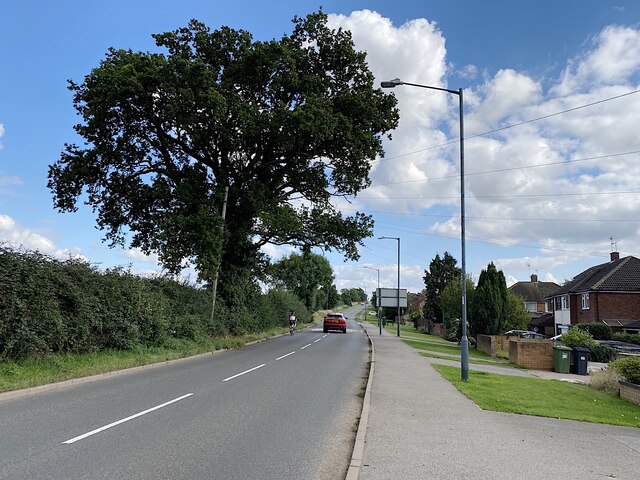 Southeast and uphill on Kenilworth Road, Lillington