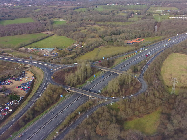 M23 Junction 9 From The Air © Thomas Nugent :: Geograph Britain And Ireland