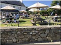 Beer garden at the Lion Hotel, Tudweiliog