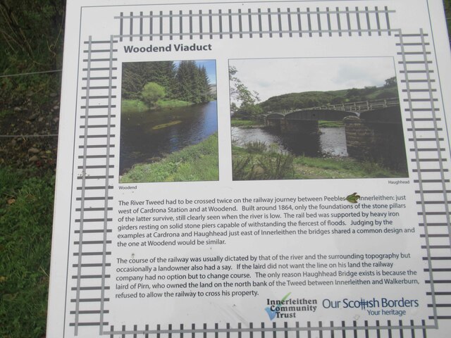 Interpretation Board on the Site of the Railway Bridge crossing the River Tweed