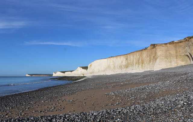 Berms on beach by the Seven Sisters... © Andrew Diack cc-by-sa/2.0 ...