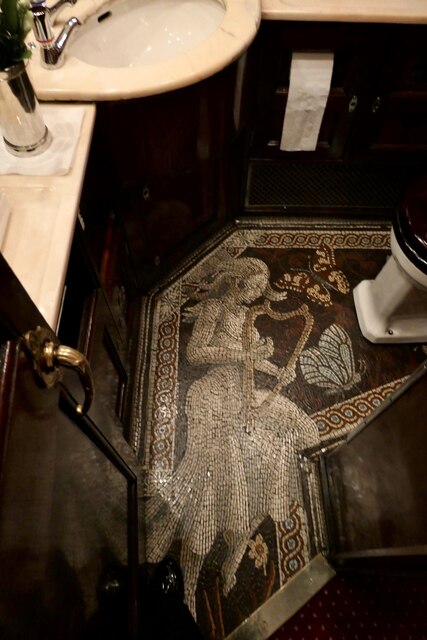 Mosaic floor on the Belmond British pullman