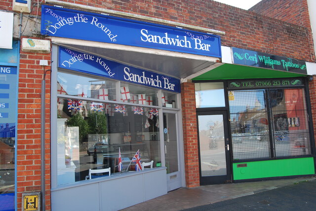 Sandwich shop and tattoo shop in Stoke Road