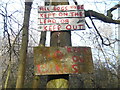 SP8501 : Two Warning Notices in wood near Hampden Road by David Hillas