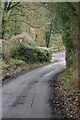 Downhill view towards junction in Goodbury Road