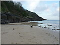 Rocks and beach at the western end of Barrepta Cove