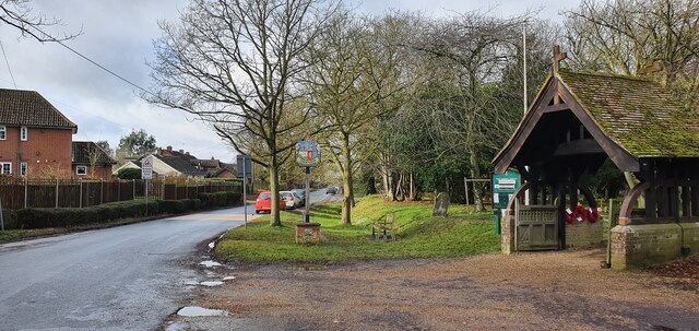 Thornton church lychgate and village sign