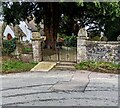SO3003 : Churchyard entrance gates, Mamhilad by Jaggery