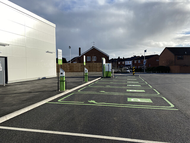 Electric vehicle charging points, Lidl site, Pickard Street, Warwick