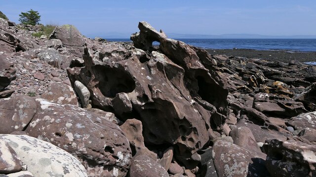 Volcanic rock on the shore below Feochaig, Argyll