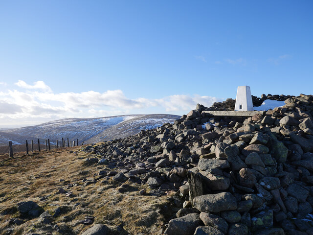 A late winter afternoon at the summit of Hedgehope Hill