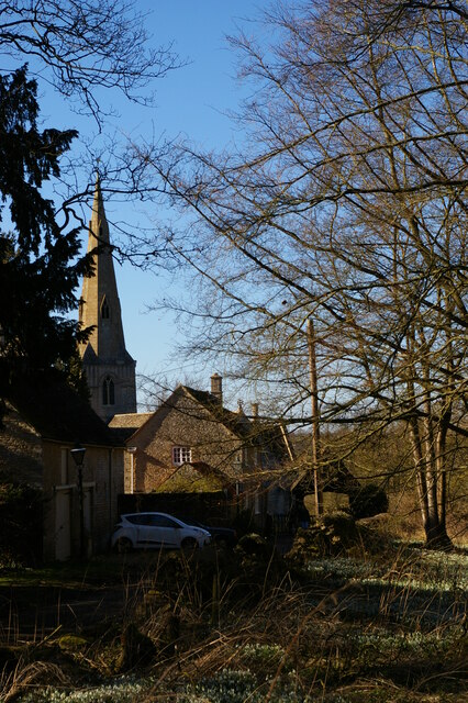 Lane down to St John's church, Achurch