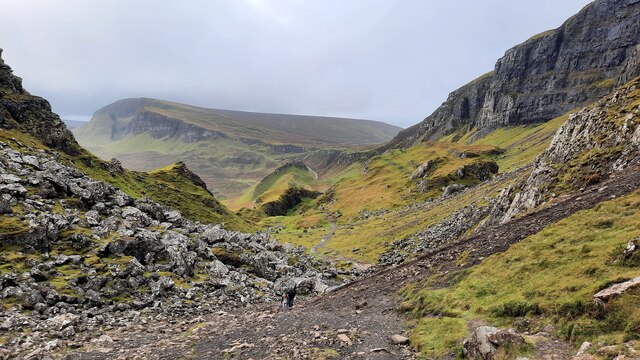 Footpath to the features Quiraing, the Prison and the Needle