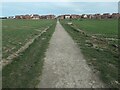 Public footpath heading east from Sholden