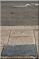 A plaque marking the southern end of Bideford Quay as it was in 1663