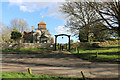 Tapsel gate at Friston Church viewed looking east south-east, East Sussex