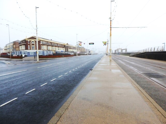 Deserted New South Promenade, Blackpool