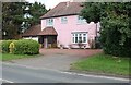 Pink house on Stapleford Road, Stapleford Abbots