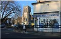 Epping High Street at the corner of Station Road