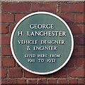 Plaque to George L Lanchester