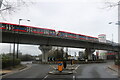 Docklands Light Railway passing along North Woolwich Road