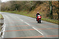 Motorcyclist on the A4244 near to Pentir