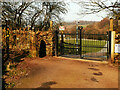 Gate on the driveway to Carr Hall, Stainland