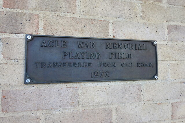 Acle War Memorial Playing Field plaque