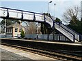 NT1985 : Aberdour Station footbridge and signal box by Oliver Dixon