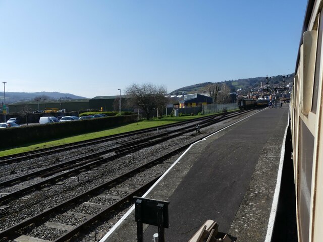 Approaching the station platform, Minehead station (West Somerset Railway)