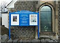 Notice board and window, Freeland Church