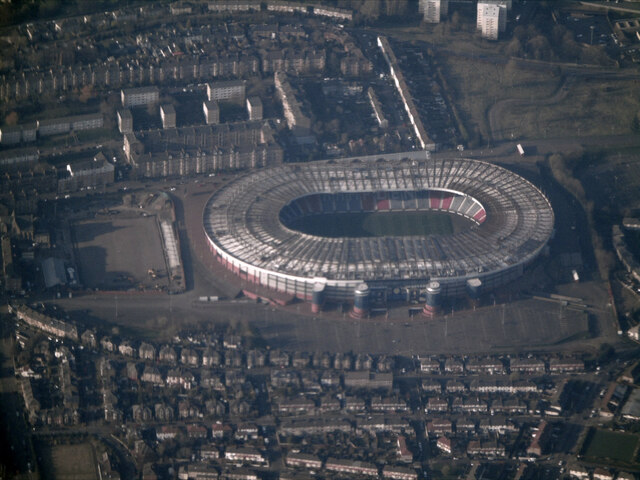 Hampden Park Stadium from the air
