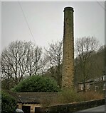 SD9827 : Mytholm Mill Chimney by Kevin Waterhouse