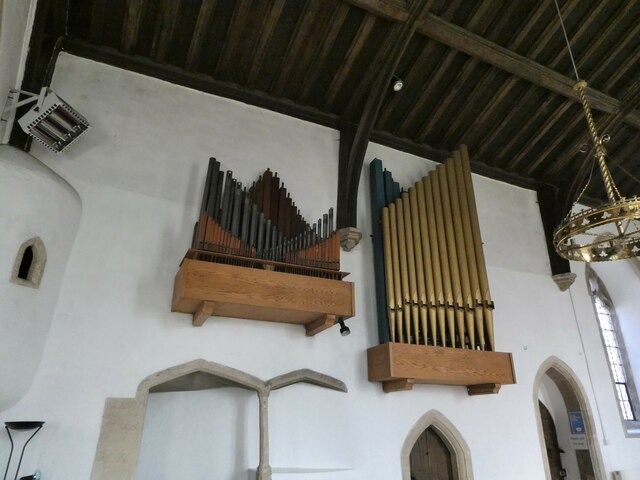St Denys, Stanford in The Vale:  organ pipes
