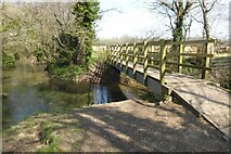 SU0194 : Footbridge crossing the River Thames by Philip Halling