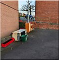 Items awaiting collection outside Almond Court, Newport