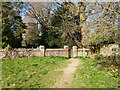 Public footpath 1542 enters Ifield churchyard