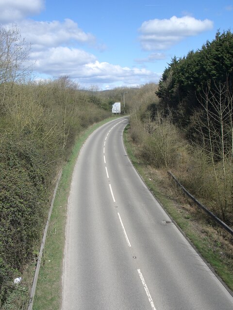 South Cornelly bypass from bridge on Heol-y-Broom