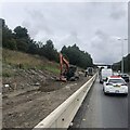 NZ2168 : Roadworks on the A1 at Woolsington by Eirian Evans