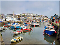 SX0144 : The Inner Harbour, Mevagissey by David Dixon