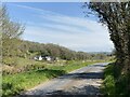 Country lane towards Carregwenlais Farm