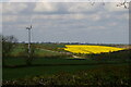 SP7278 : Looking down on Kelmarsh Wind Farm and the A14 by Christopher Hilton
