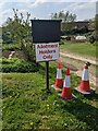 Three red & white cones in the allotments, Stonehouse