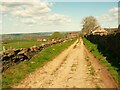 Moor Hey Lane and stile on Elland Footpath 72/2, Stainland