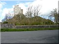 Roch Castle from road near the church